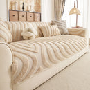 1 of 30:Cozy Plush Sofa Topper with Raised Wave Texture, Non-Slip Furniture Protector Cover 