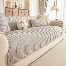 25 of 30:Cozy Plush Sofa Topper with Raised Wave Texture, Non-Slip Furniture Protector Cover 