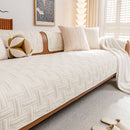25 of 27:Quilted Velvet Sofa Cover, Thick Padded Couch Protector with Raised Geometric Texture 