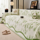 1 of 54:Oversized Abstract Brushstroke Sofa Throw Cover, Woven L Shaped Sectional Couch Cover 