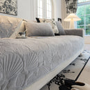 3 of 29:Plush Quilted Padded Sofa Cover, Non-Slip Seashell Couch Protector for Pets & Kids 