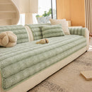 5 of 40:Plush Faux Rabbit Fur Sofa Cover, Warm Non-Slip Couch Protector for Leather Sofas 