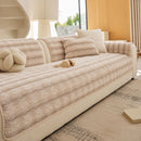 3 of 40:Plush Faux Rabbit Fur Sofa Cover, Warm Non-Slip Couch Protector for Leather Sofas 