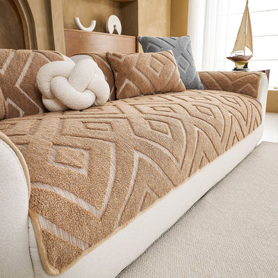 27 of 29:Thick Sherpa Sofa Protector Cover, Warm Plush Couch Cover for Seat, Backrest & Armrest 