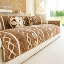 3 of 33:Thickened Plush Sofa Cover, Textured Geometric Couch Protector with Non-Slip Backing 
