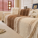 28 of 31:Abstract Textured Plush Sofa Throw Cover, Soft Cozy Couch Protector for Living Room 