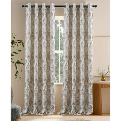 6 of 6:Clarence Jacquard Textured Room Darkening Grommet Window Curtain Panel, 54x84 Inches 