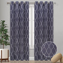 6 of 8:Emilia Geometric Embroidered Room Darkening Grommet Window Panel Curtain, 54x90 Inches 
