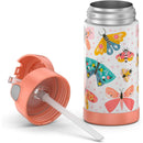 4 of 4:Thermos Kids Water Bottle Vacuum Insulated Stainless Steel with Straw, Butterflies, 12 Ounces 