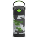 1 of 4:Thermos Kids Water Bottle Vacuum Insulated Stainless Steel with Straw, Camo, 12 Ounces 