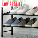 6 of 6:PREMIUS 2-Tier Expandable Shoe Rack, Black, 29x12x16.5 Inches 