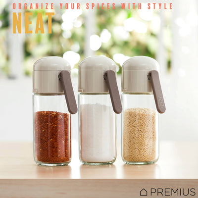 6 of 8:PREMIUS Glass Precision Quantative Spice Dispenser, White, 8.45 Ounces 