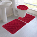 Catherine 3-Piece Mega Size Bathroom Mat Set, Red