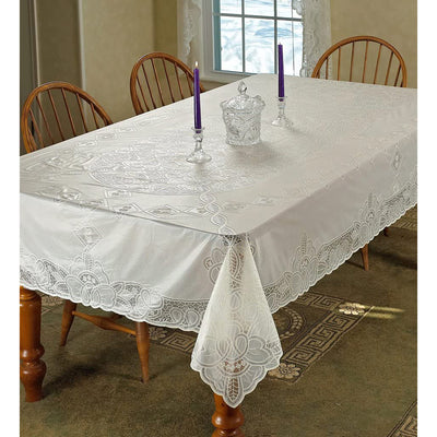 14 of 25:Vinyl Lace Embossed Betenburg Design Tablecloth 