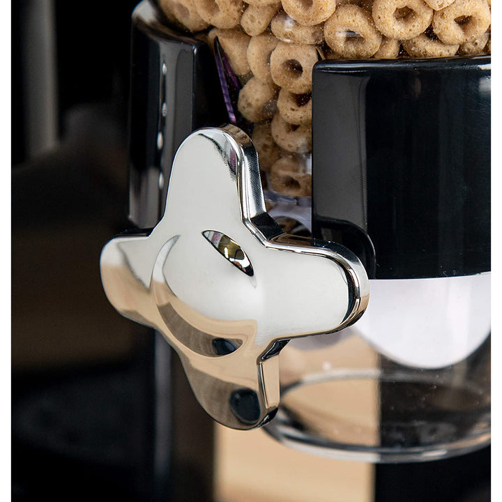 Dispenser Doppio Per Cereali E Snack - Contenitore Hermetico Plastica, Design Moderno Nero - Foto 11