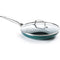 Green Diamond Enhanced Ceramic Nonstick Fry Pan with Lid, Green-Clear, 10 Inches