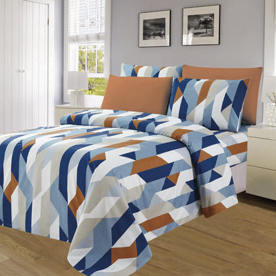 1 of 4:Essentials Bright 4 & 6 Piece Printed Wrinkle-Free Sheet Set, Cascade 