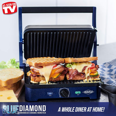 3 of 4:Plaques de cuisson et poêles à griller électriques Blue Diamond Sizzle Deluxe 