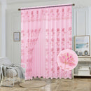 6 of 7:Yasmin Embroidered Window Curtain Panel with Attached Valance and Backing, 54x84 Inches 