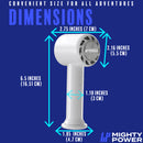 6 of 8:MIGHTY POWER Rechargeable AC Ultra Cooling Handheld Fan, White, 6.5 Inches 