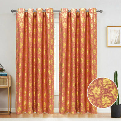 4 of 6:Atlanta Metallic Foil Room Darkening Grommet Window Curtain Panel, 54x84 Inches 