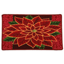 Poinsettia Flower Zoom Skid-Resistant Kitchen Mat, Red-Green, 18x30 Inches