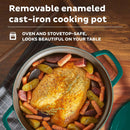 5 of 7:Instant 5-in-1 Electric Round Enameled Cast Iron Dutch Oven, 6-Quart 1500W, Green 
