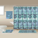 Delia 18 Piece Floral Bath Rug, Shower Curtain and Towel Set, Blue