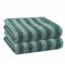 PREMIUS 2 Pack Stripes 100% Cotton Yarn Dyed Hand Towel, Teal-Green, 16x28 Inches