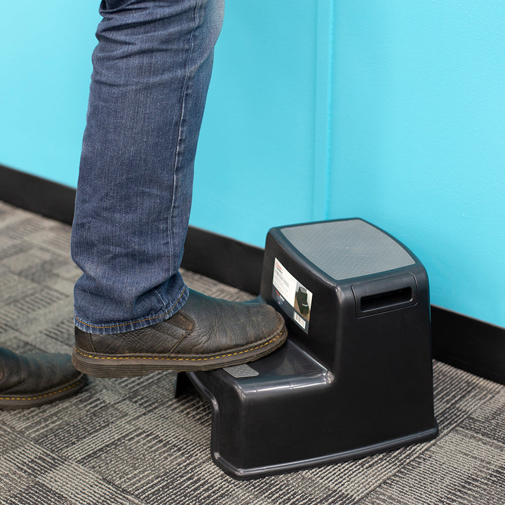 Homebase Stool Step Home Basics 2 Step Plastic Stool with Slip-Resistant Rubber Top With H ...