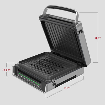 2 of 4:George Foreman Digital Stainless Steel Smokeless Grill, GRD6090B, 4-6 Servings 