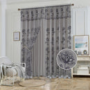 5 of 7:Yasmin Embroidered Window Curtain Panel with Attached Valance and Backing, 54x84 Inches 