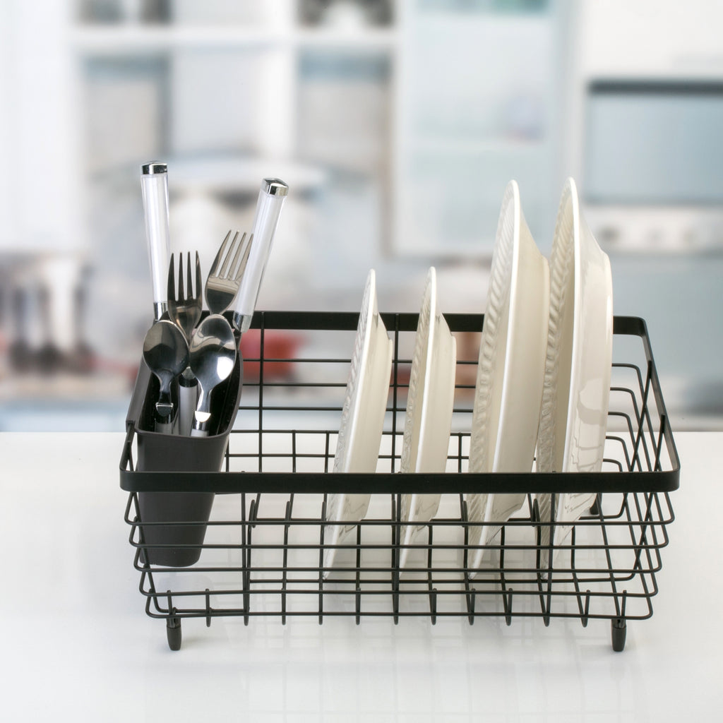 Kitchen Details Flat Wire Dish Rack in Black – ShopBobbys