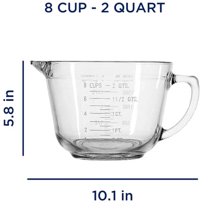 3 of 7:Anchor Hocking Glass Mixing Batter Bowl, Clear, 2 Quart 