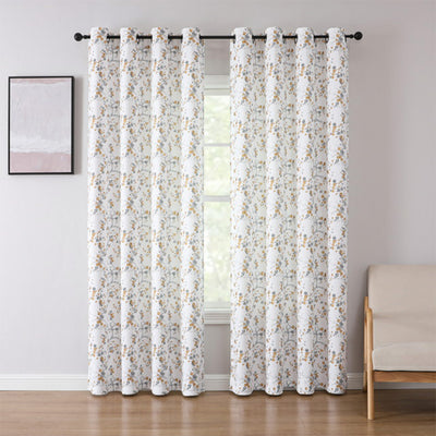 1 of 11:Arlo Printed Room Darkening Grommet Window Curtain Panel, 52x84 Inches 