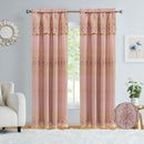 3 of 6:Vanessa Embroidered Rod Pocket Window Curtain Panel with Attached Valance, 54x84 Inches 