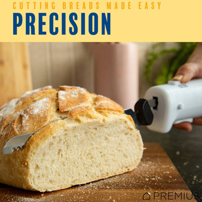 5 of 11:PREMIUS Professional Rechargeable Cordless Electric Knife, 1 Serrated Blade, White 
