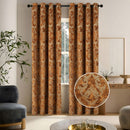 3 of 7:Marcelo Metallic Velvet Damask Room Darkening Grommet Window Curtain Panel, 54x84 Inches 
