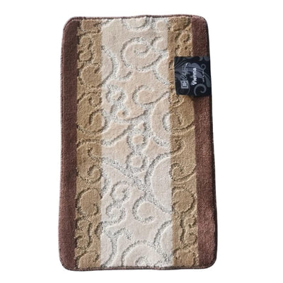 19 of 21:Vienna Scroll Two-Tone Non-Slip Soft Bath Rug, 18x30 Inches 