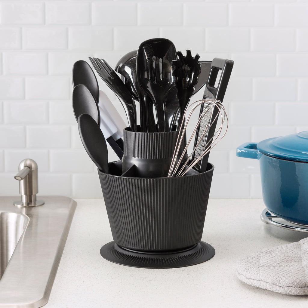 Home Basics 14 Piece Kitchen Tool Set with Revolving Crock – ShopBobbys