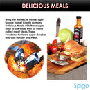 Spigo 2-Piece Multi-Purpose Pulled Meat Shredder Fork Set, Silver, 7.9 Inches