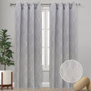 4 of 8:Emilia Geometric Embroidered Room Darkening Grommet Window Panel Curtain, 54x90 Inches 