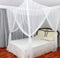 Just Relax Four Corner Post Elegant Mosquito Net Bed Canopy Set, White, Full-Queen-King