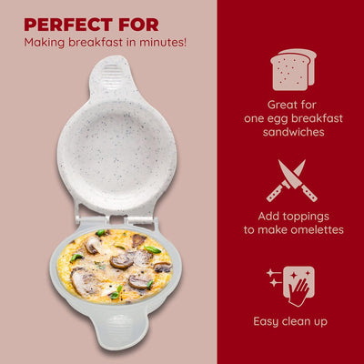 5 of 6:Good Living Microwave Egg Muffin Breakfast Sandwich Pan, Speckled White, 2 Oz 