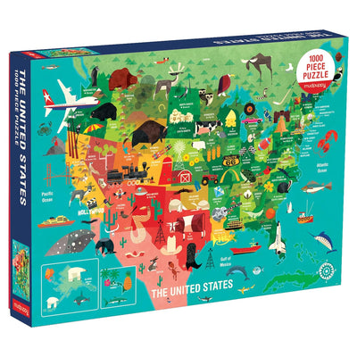 1 of 8:Mudpuppy 1000 Piece United States Jigsaw Puzzle for Adults and Families, One Size 