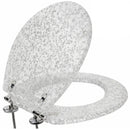1 of 7:PREMIUS Polyresin Silver Leaf Toilet Seat, Clear, Standard Round, 17 Inches 