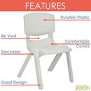 2 of 7:JOON Stackable Plastic Kids Learning Chairs, Light Gray, 20.5x12.75X11 Inches, 2-Pack (Pack of 2) 