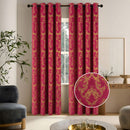 1 of 7:Marcelo Metallic Velvet Damask Room Darkening Grommet Window Curtain Panel, 54x84 Inches 