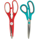 2 of 4:Home Basics 2 Pack Kitchen Tools Scissors, Blue and Red 