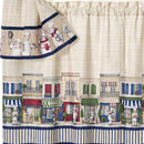 3 of 3:Achim Bon Appetit Printed Cottage Kitchen Curtain Set, Navy, 57x36 Inches 